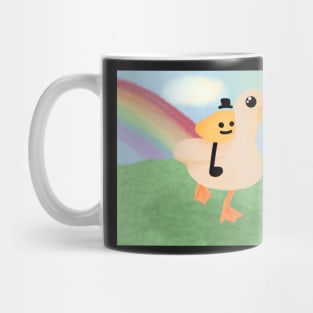 Gribby the Lemon Guy riding a majestic duck Mug